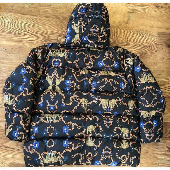 adidas Women's GS Down Fill Puffer Jacket Leopard Chain GD2502 Size L $280 - Picture 2 of 12